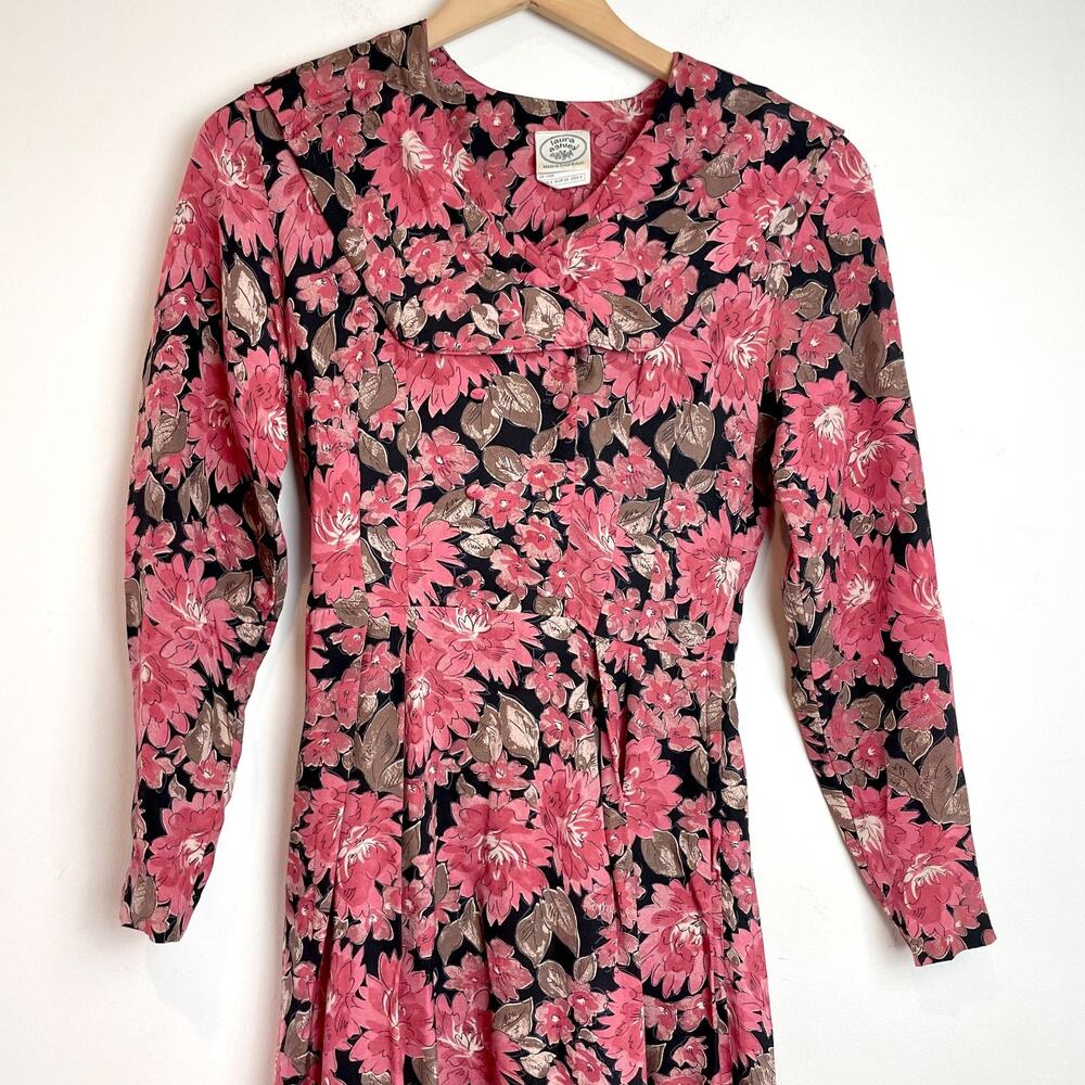 Vintage 80s 90s Laura Ashley Floral Midi Dress Small Cottagecore Romantic